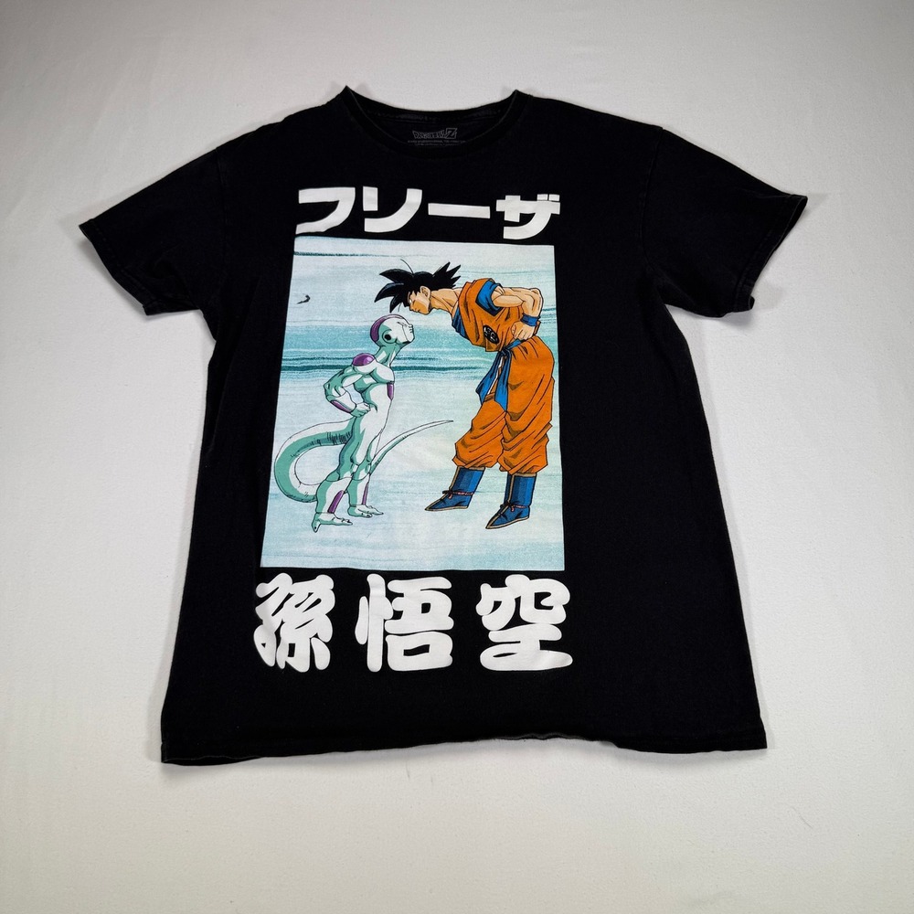 Dragon Ball Z Goku vs‎ Frieza T-Shirt Anime Manga Black Graphic Tee M